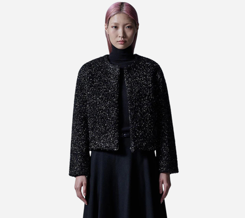 JUN-[ESSENTIAL] METAL QUILTING ZIP-UP CARDIGAN