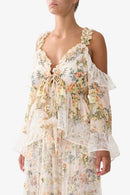 CAMILLA-COLD SHOULDER RUFFLE TOP