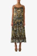 CAMILLA-GATHERED TIERED DRESS WITH FRILL DETAIL