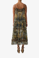 CAMILLA-GATHERED TIERED DRESS WITH FRILL DETAIL