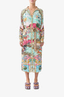 CAMILLA-COLLARED BUTTON THROUGH DRESS